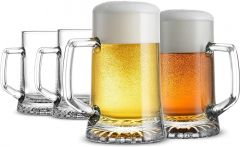 Bormioli Rocco 4-Pack Solid Heavy Large Beer Glasses 