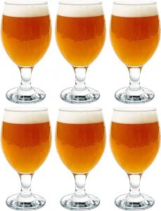 Vikko Beer Glass, Set of 6 Belgian Style Beer Glasses