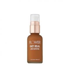 FLOWER BEAUTY By Drew Barrymore Get Real Serum Foundation - Hydrating + Lightweight Formula - Light to Medium + Buildable Coverage (Sable)