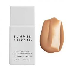 Summer Fridays Sheer Skin Tint - Tinted Moisturizer with Hyaluronic Acid - Helps Diminish Uneven Skin Tone - Sheer to Light Coverage - Shade 5 - Medium with Warm Neutral Undertones (1 Fl Oz)