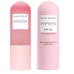 Glow Recipe SPF Dew Balm Sunscreen Stick (0.58 oz) + PHA + BHA Face Toner (40 ml) + Hue Drops Tinted Serum, Bronzer & Highlighter (40 ml)