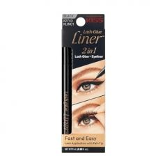 KISS Lash GLUEliner, 2-in-1 Felt-Tip Eyelash Adhesive and Eyeliner, Matte Finish, Foolproof Application, Easy Touch-Up, 0.03 Fl Oz.- Black, Packaging May Vary