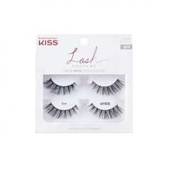 KISS Lash Couture Faux Mink False Eyelashes Double Pack, Knot-Free Lash Band, Reusable, Contact Lens Friendly, Easy To Apply, Ultrafine, Tapered, Synthetic Fake Lashes, Style Soir, 2 Pairs White