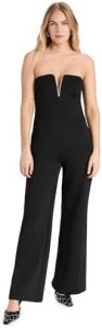 Good American Women's Crystal Scuba V Bar Jumpsuit