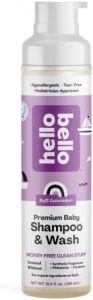 Hello Bello Shampoo & Body Wash - Gentle Hypoallergenic Tear-Free Formula for Babies and Kids - Vegan and Cruelty-Free - Soft Lavender Scented - 10 FL Oz