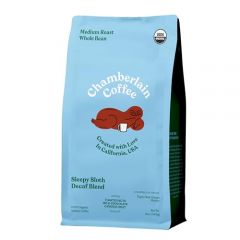 Chamberlain Coffee Sleepy Sloth Decaf Blend - Zero Caffeine, Medium Roast Coffee Beans with Notes of Toasted Nuts, Milk Chocolate & Candied Fruit - Whole Bean Specialty Coffee Freshly Roasted In California - 12 oz