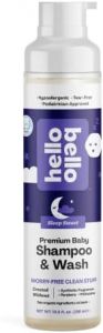 Hello Bello Nighttime Shampoo & Body Wash - Gentle Hypoallergenic Tear-Free Formula for Babies and Kids - Vegan and Cruelty-Free - Sweet Sleep Scented - 10 fl oz