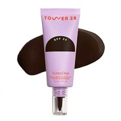 Tower 28 Beauty SunnyDays SPF 30 Tinted Mineral Sunscreen - For Sensitive Skin - 2-in-1 Facial Broad Spectrum UVA/UVB Protection + Foundation – Shade 55 TEMESCAL, 1 Fl Oz