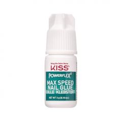 KISS PowerFlex Maximum Speed Nail Glue for Press On Nails, Super Strength Flex Formula Nail Adhesive, Includes One Bottle 3g (0.10 oz.) with Twist-Off Cap & Nozzle Tip Squeeze Applicator