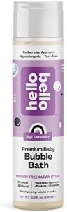 Hello Bello Bubble Bath - Gentle Hypoallergenic Tear-Free Formula for Babies and Kids - Vegan and Cruelty-Free - Soft Lavender Scented - 10 fl oz