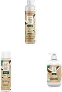 Hello Bello Birthday Creamy Coconut Baby Essentials Bundle | Shampoo & Body Wash, Conditioner & Lotion | Hypoallergenic, Dermatologist & Pediatrician Tested for Babies and Kids