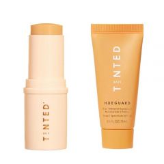 Live Tinted Travel-sized Hueguard 3-in-1 Mineral Sunscreen SPF 30 0.5oz and Full-sized Hueguard Invisible Sunscreen Stick SPF 50 0.77oz, 2-piece set