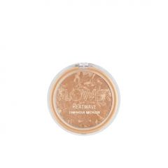 FLOWER Beauty By Drew Barrymore Heatwave Luminous Bronzer - Bronzer Powder Makeup - Warm Luminous Finish + Sunkissed Skin - Shimmering Powder - Ambient Glow - Cruelty-Free + Vegan (Sunswept)