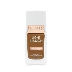 FLOWER BEAUTY By Drew Barrymore Light Illusion SPF Foundation - Blendable + Buildable - Natural Finish - Lightweight Formula (Mocha)