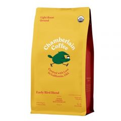 Chamberlain Coffee Early Bird Blend - Light Roast Ground Coffee Beans with Notes of Citrus, Caramel & Milk Chocolate - Specialty Ground Coffee Freshly Roasted In California - 12 oz