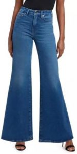 Good American Good Waist Palazzo Wide Leg Jeans in Blue Size 4/27