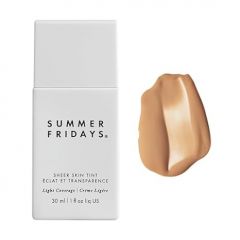 Summer Fridays Sheer Skin Tint - Tinted Moisturizer with Hyaluronic Acid - Helps Diminish Uneven Skin Tone - Sheer to Light Coverage - Shade 4.5 - Medium with Cool Peach Undertones (1 Fl Oz)