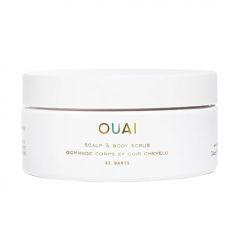 OUAI Scalp & Body Scrub, St. Barts Travel Size - Exfoliating Body Scrub with Sugar & Coconut Oil Blend for Smooth, Moisturized Skin - Gentle Scalp Scrub for Removing Product Build Up (3.4 Oz)