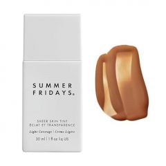 Summer Fridays Sheer Skin Tint - Tinted Moisturizer with Hyaluronic Acid - Helps Diminish Uneven Skin Tone - Sheer to Light Coverage - Shade 7 - Medium Deep with Golden Neutral Undertones (1 Fl Oz)