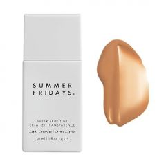 Summer Fridays Sheer Skin Tint - Tinted Moisturizer with Hyaluronic Acid - Helps Diminish Uneven Skin Tone - Sheer to Light Coverage - Shade 6 - Medium Tan with Warm Golden Undertones (1 Fl Oz)