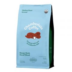 Chamberlain Coffee Sleepy Sloth Decaf Blend - Zero Caffeine, Medium Roast Ground Coffee Beans with Notes of Toasted Nuts, Milk Chocolate & Candied Fruit - Specialty Ground Coffee Freshly Roasted In California - 12 oz