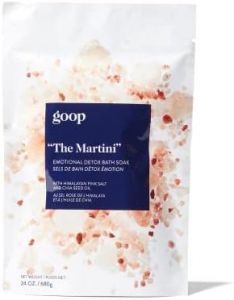 goop Beauty “The Martini” Detox Bath Soak | Bath Salts for Stress Relief | Epsom Salt, Chia-Seed Oil, Sandalwood, & Frankincense | Infused with Pink Himalayan Salt | No Artificial Fragrances | 24 oz