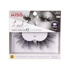 KISS Lash Couture Triple Push-Up XL Collection False Eyelashes, 'Slip', 16 mm, Contact Lens Friendly, Easy to Apply, Includes 1 Pair of Reusable Strip Lashes