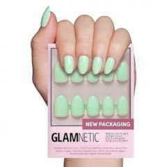 Glamnetic Press On Nails - Pure Intentions | Glossy, Semi-Transparent, Short Round Nails, Reusable | 12 Sizes - 30 Nail Kit with Glue