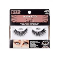 KISS Magnetic Lashes, Crowd Pleaser, 1 Pair of Synthetic False Eyelashes With 5 Double Strength Magnets, Wind Resistant, Dermatologist Tested Fake Lashes Last Up To 16 Hours, Reusable Up To 15 Times