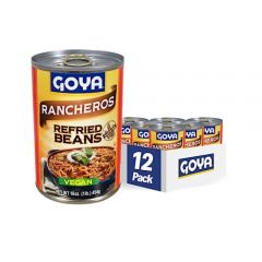 Goya Foods Refried Pinto Beans Rancheros, 16 Ounce (Pack of 12)