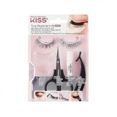 KISS Lash 11 False Eyelashes, 'Effortless', 12 mm, Includes 1 Pair Of Eyelash, Measuring Tool, Scissors, Lash Adhesive, Applicator, Mirror, Contact Lens Friendly, Easy to Apply, Reusable Strip Lashes