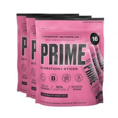 PRIME HYDRATION+ Sticks Strawberry Watermelon | Hydration Powder Single Serve Sticks | Electrolyte Powder On The Go | Low Sugar | Caffeine-Free | Vegan | 48 Sticks