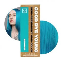 Good Dye Young Semi Permanent Teal Hair Dye (Narwhal) ? UV Protective Temporary Hair Color Lasts 15-24+ Washes ? Conditioning Light Blue Hair Dye