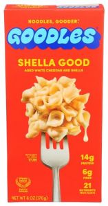 Goodles Shella Good Aged White Cheddar and Shells Pasta - Nutrient Packed with Real Cheese, Fiber, Protein, Prebiotics, Plants, & Vegetables | Non-GMO, Organic Ingredients [Shella Good, 6 oz. 1 Pack]