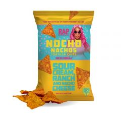 Rap Snacks Nicki Minaj Sour Cream, Ranch, and Nacho Cheese Nocho Nachos Tortilla Chips 2.5 Oz Bags-Pack of 6