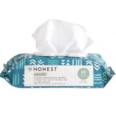 The Honest Company Clean Conscious Unscented Wipes , Over 99% Water, Compostable, Plant-Based, Baby Wipes , Hypoallergenic for Sensitive Skin, EWG Verified , Balance Blues, 60 Count