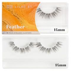 Lilac St - Feather Natural Faux Eyelash Clusters (10mm) - Cat Eye Look - DIY Lash Extension Wisps - Lightweight & Lifelike - Lasts 10 Days - Cruelty Free, Vegan, Women Founded - 10 Lashes