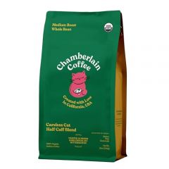 Chamberlain Coffee Careless Cat Blend - Half Caffeinated, Medium Roast Coffee Beans with Notes of Toasted Almonds, Dark Chocolate & Butterscotch - Whole Bean Specialty Coffee Freshly Roasted In California - 12 oz