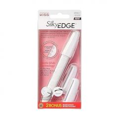 KISS SilkyEDGE Facial Hair Dermaplaner & Precise Brow Shaper, Stainless Steel Mesh Blade, Gentle Glide Technology, Tug-Free Hair Removal & Silky Smooth Exfoliation, Includes 2 Replacement Blades