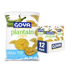 Goya Foods Plantain Chips with No Salt, 5 Ounce (Pack of 12)