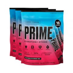 PRIME HYDRATION+ Sticks Cherry Freeze | Hydration Powder Single Serve Sticks | Electrolyte Powder On The Go | 250mg BCAAs, B Vitamins, Antioxidants | Low Sugar | Caffeine-Free | Vegan | 48 Sticks