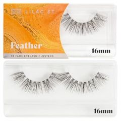 Lilac St - Feather Natural Faux Eyelash Clusters (12mm) - Cat Eye Look - DIY Lash Extension Wisps - Lightweight & Lifelike - Lasts 10 Days - Cruelty Free, Vegan, Women Founded - 10 Lashes