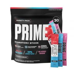 PRIME HYDRATION+ Sticks VARIETY PACK | Hydration Powder Single Serve Sticks | Electrolyte Powder On The Go | Low Sugar | Caffeine-Free | Vegan | 30 Sticks