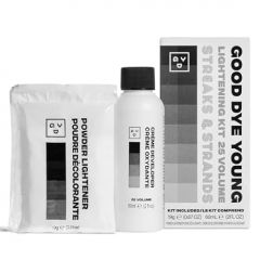 Good Dye Young Hair Lightener Kit (Streaks and Strands) with Dust Free Powder Lightener & 25 Volume Developer - Moisturizing Bleaching Kit - Vegan Hair Bleach (2 oz.)