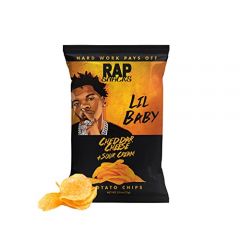 Rap Snacks Lil Baby Cheddar Cheese + Sour Cream Potato Chips 2.5 Oz Bags-Pack of 6