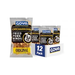 Goya Foods Chicharrones, Fried Pork Rinds, 3 Ounce (Pack of 12)