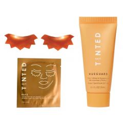 Live Tinted 1 Pair Rays Copper Peptide Eye Mask and Full-sized Superhue Brightening Eye Cream 0.5fl oz, 2-piece set