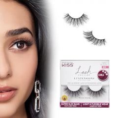 KISS Lash Couture Luxtension, False Eyelashes, 'Russian Volume', 16 mm, Includes 1 Pair Of Lash, Contact Lens Friendly, Easy to Apply, Reusable Strip Lashes