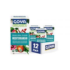 Goya Organic Herbal Mediterranean Tea Blend, 25 Bags (Pack of 12)