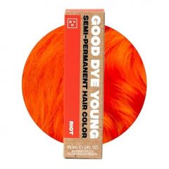 Good Dye Young Streaks and Strands Semi Permanent Hair Dye (Riot Orange) - UV Protective Temporary Hair Color Lasts 15-24+ Washes - Conditioning Orange Hair Dye - PPD-free, Cruelty-Free & Vegan